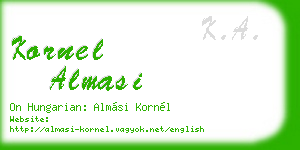 kornel almasi business card