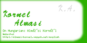 kornel almasi business card